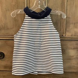 Janie and Jack Navy and White Striped Tank Top